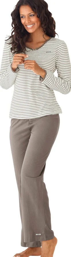 Nachtwäsche|H.I.S Pyjama creme-taupe