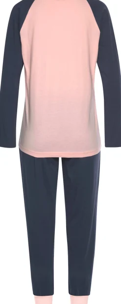 Nachtwäsche|KangaROOS Pyjama rosa-dunkelblau