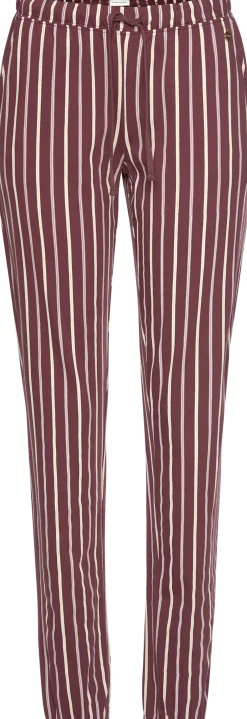 Nachtwäsche|LASCANA Pyjama bordeaux-schwarz-gestreift