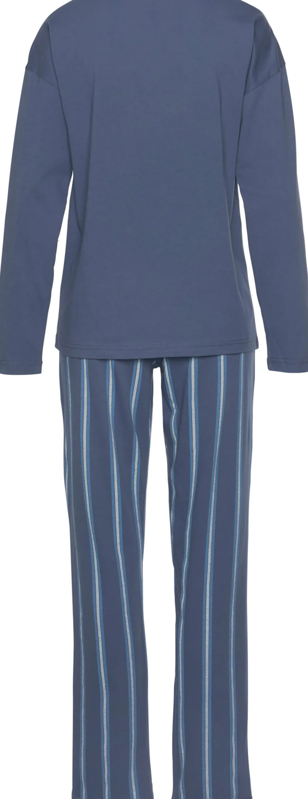 Nachtwäsche|Vivance Dreams Pyjama blau-gestreift