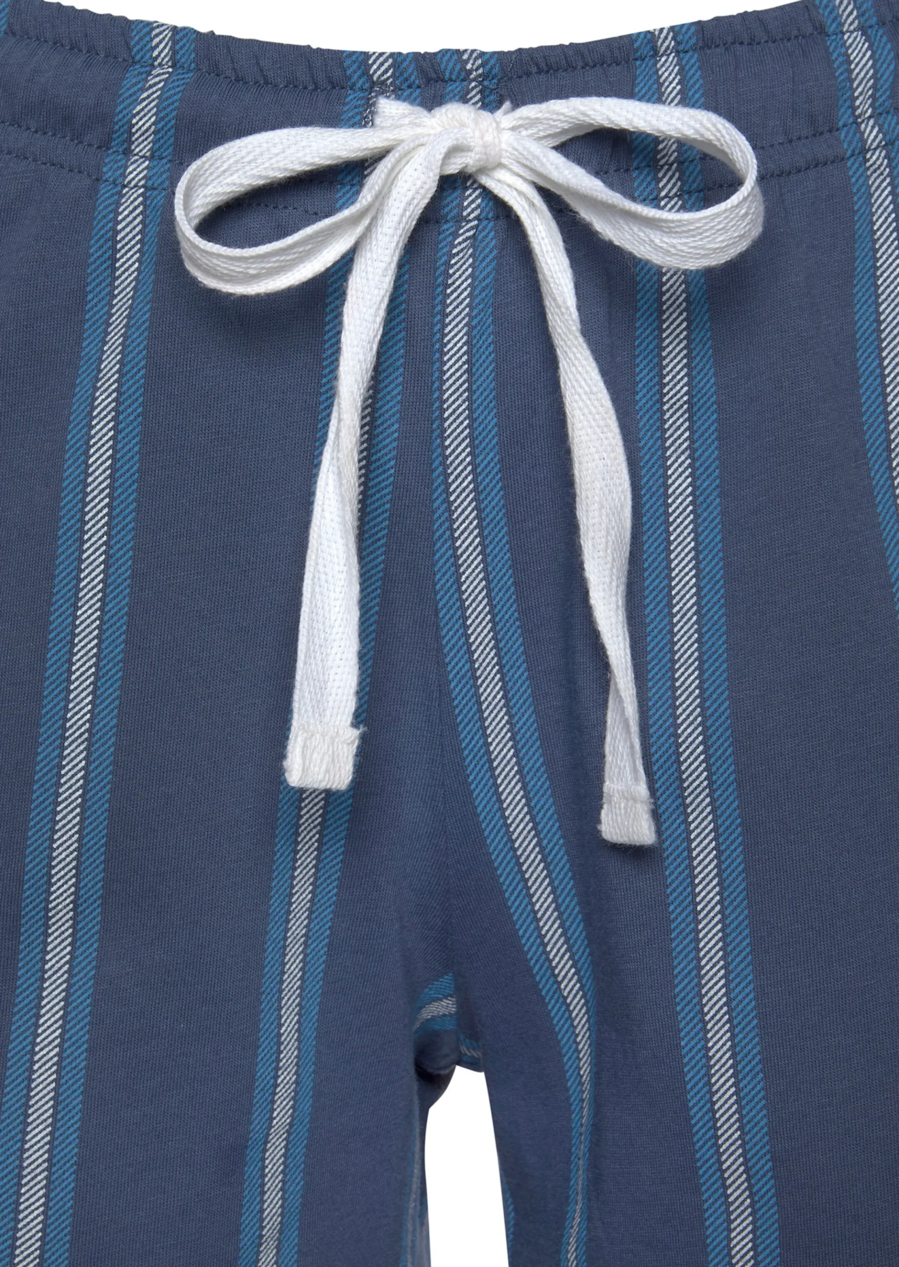 Nachtwäsche|Vivance Dreams Pyjama blau-gestreift