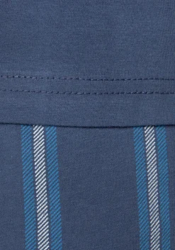 Nachtwäsche|Vivance Dreams Pyjama blau-gestreift