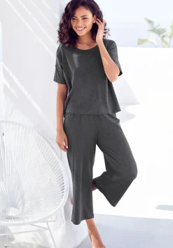 Nachtwäsche|Vivance Dreams Pyjama dunkelgrau