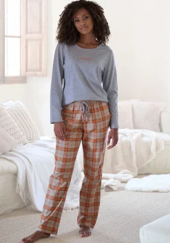 Nachtwäsche|Vivance Dreams Pyjama orange