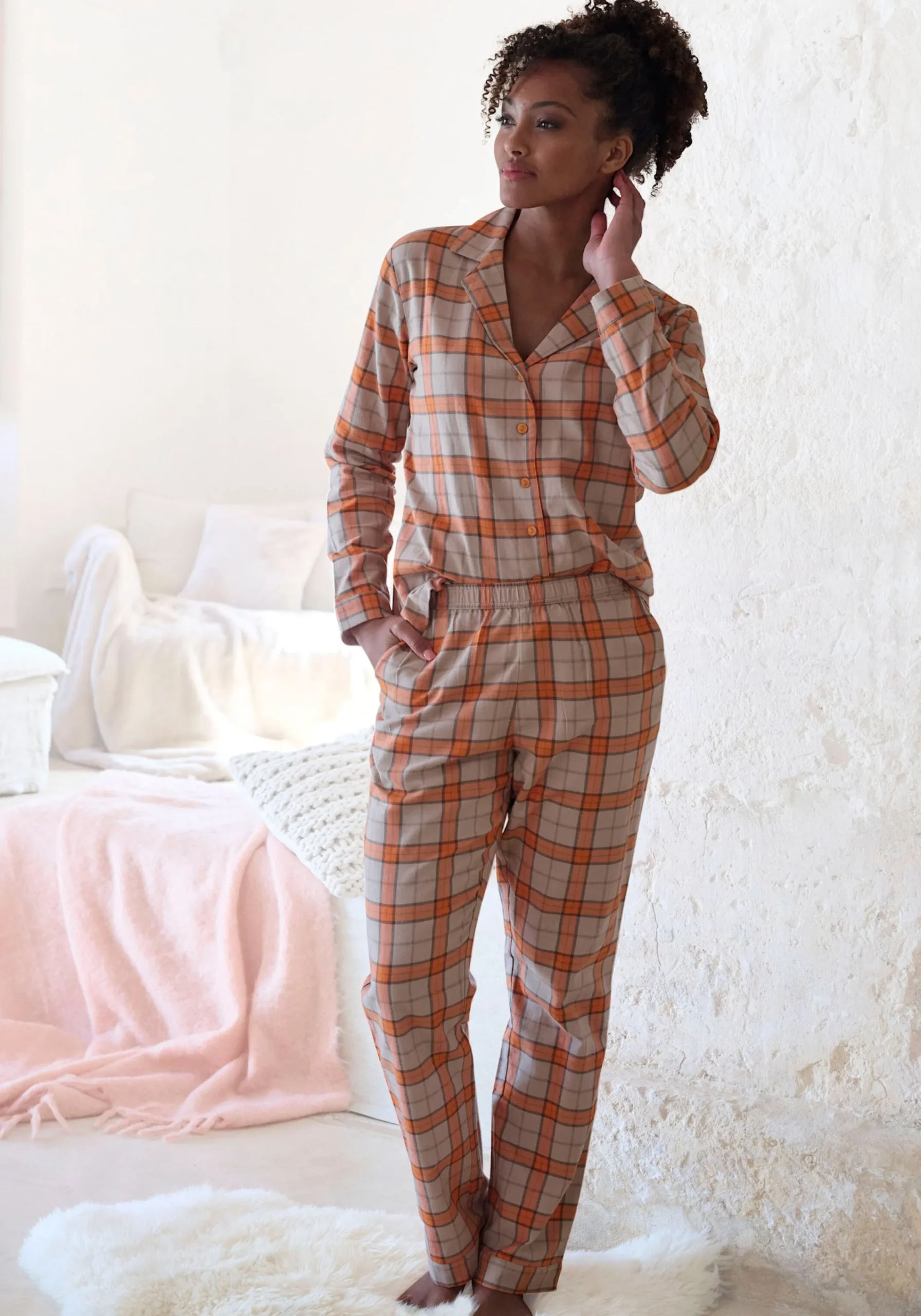 Nachtwäsche|Vivance Dreams Pyjama orange