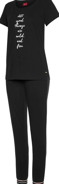 Nachtwäsche|s.Oliver Pyjama schwarz