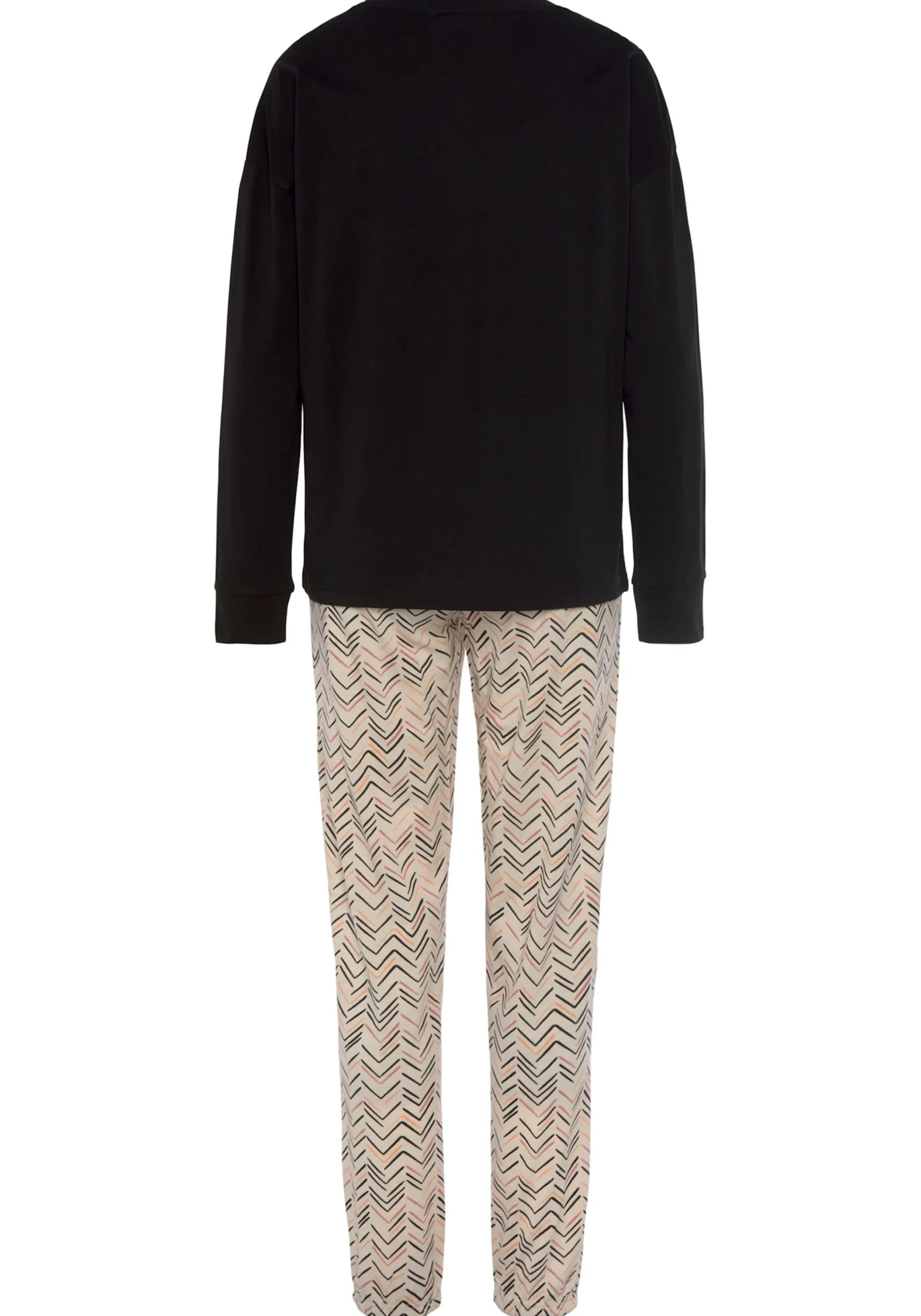 Nachtwäsche|Vivance Dreams Pyjama schwarz-creme