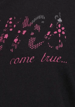 Nachtwäsche|Vivance Dreams Pyjama pink-schwarz