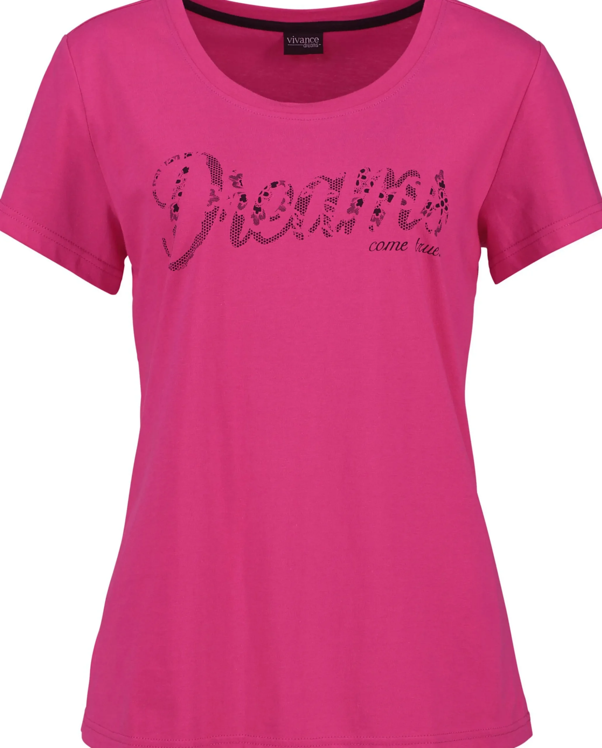 Nachtwäsche|Vivance Dreams Pyjama pink-schwarz