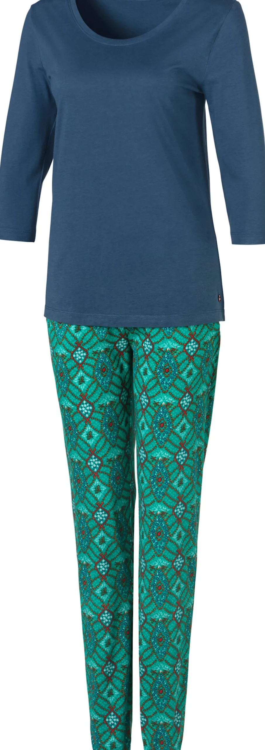 Nachtwäsche|s.Oliver Pyjama navy-moosgrün