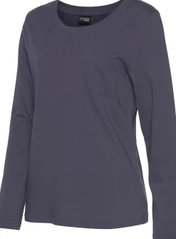 Nachtwäsche|Vivance Dreams Pyjama dunkelblau-gemustert