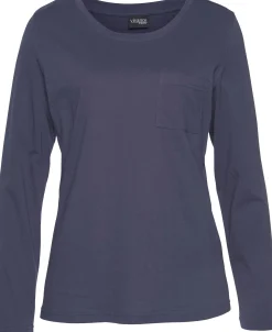 Nachtwäsche|Vivance Dreams Pyjama dunkelblau-gemustert