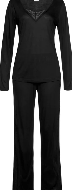 Nachtwäsche|LASCANA Pyjama schwarz