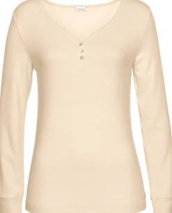 Nachtwäsche|LASCANA Pyjama nude-schwarz-kariert