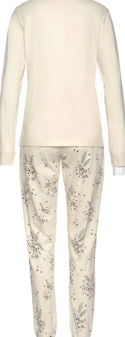 Nachtwäsche|Vivance Dreams Pyjama anthrazit,beige