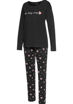 Nachtwäsche|Vivance Dreams Pyjama schwarz