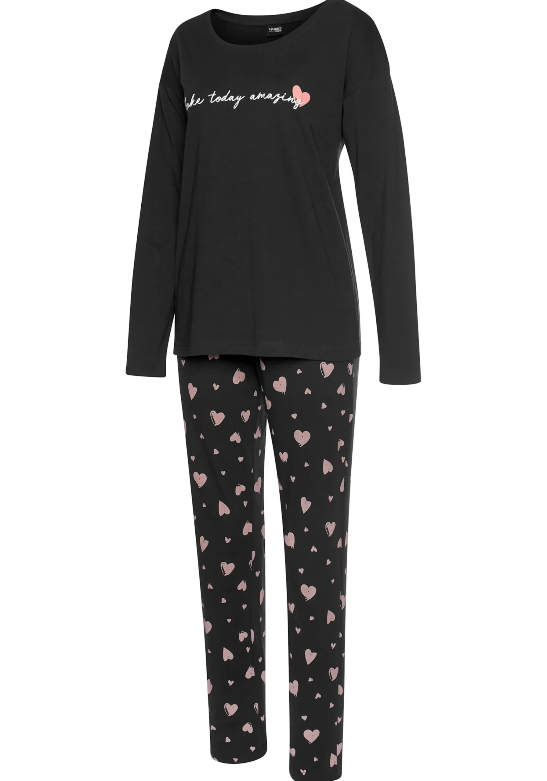 Nachtwäsche|Vivance Dreams Pyjama schwarz