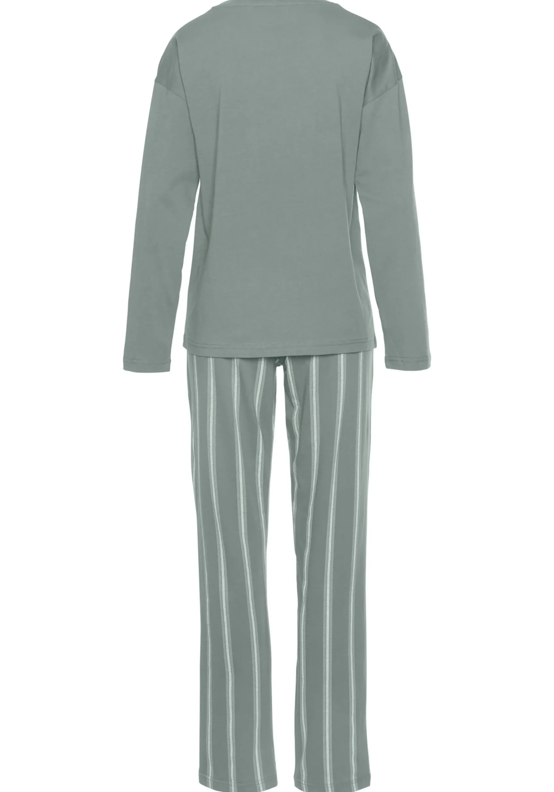 Nachtwäsche|Vivance Dreams Pyjama grüngestreift