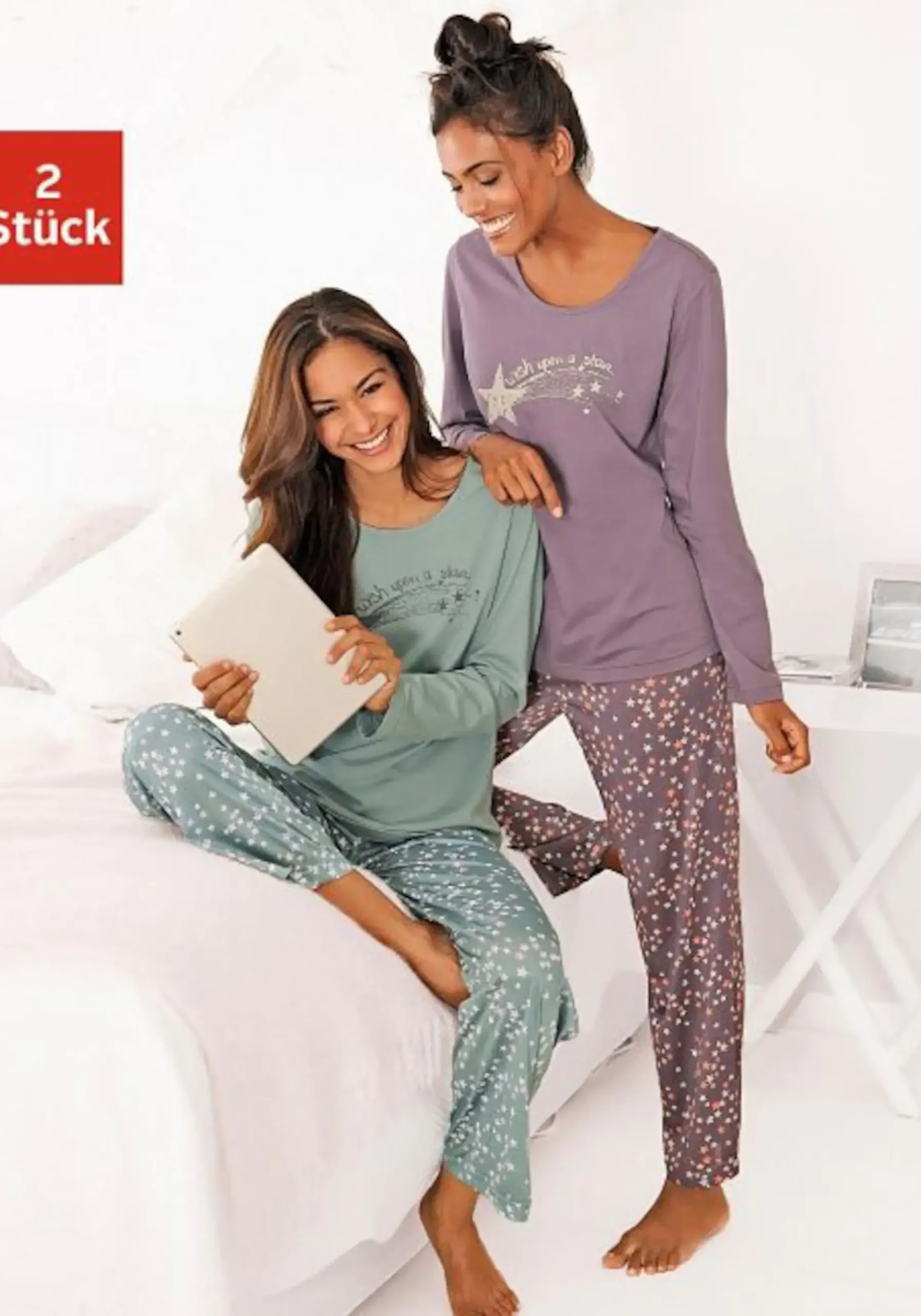 Nachtwäsche|Vivance Dreams Pyjama mint,lila