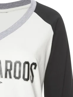 Nachtwäsche|KangaROOS Pyjama schwarz-weiß