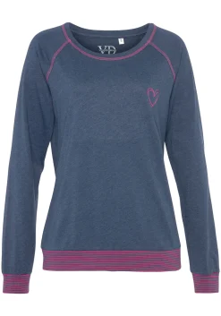 Nachtwäsche|Vivance Dreams Pyjama jeansblau-meliert