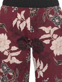 Nachtwäsche|s.Oliver Pyjama schwarz-bordeaux-mehrfarbig-geblümt