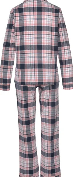 Nachtwäsche|H.I.S Pyjama lila-blau-rosa-kariert