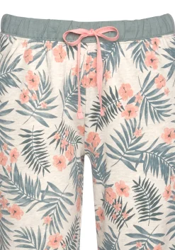 Nachtwäsche|LASCANA Pyjama jadegrün-bedruckt
