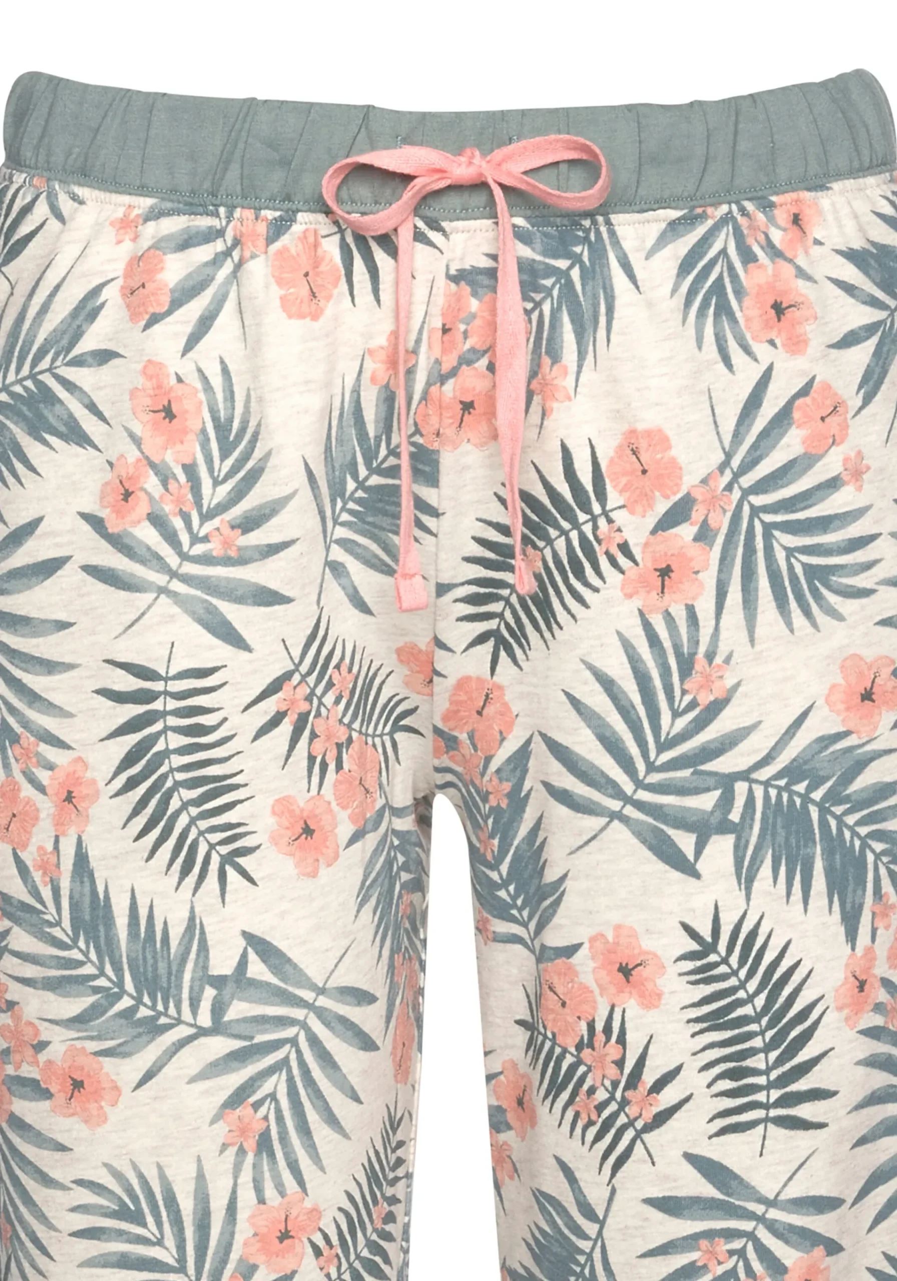 Nachtwäsche|LASCANA Pyjama jadegrün-bedruckt