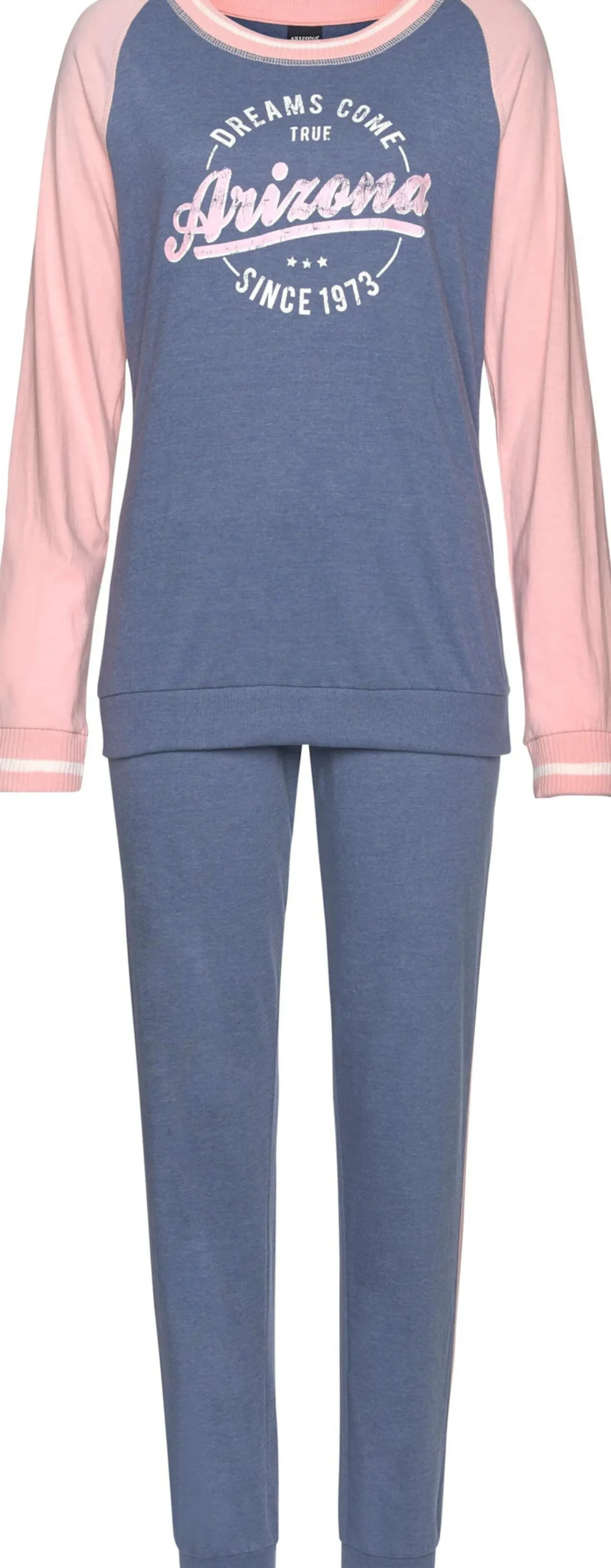 Nachtwäsche|Arizona Pyjama blau-meliert