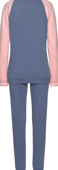 Nachtwäsche|Arizona Pyjama blau-meliert