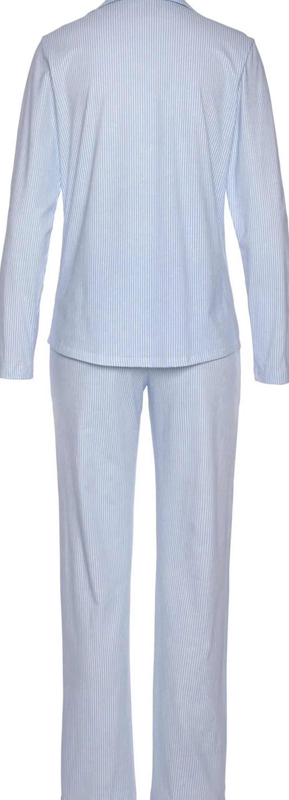 Nachtwäsche|Vivance Dreams Pyjama blau-weiß