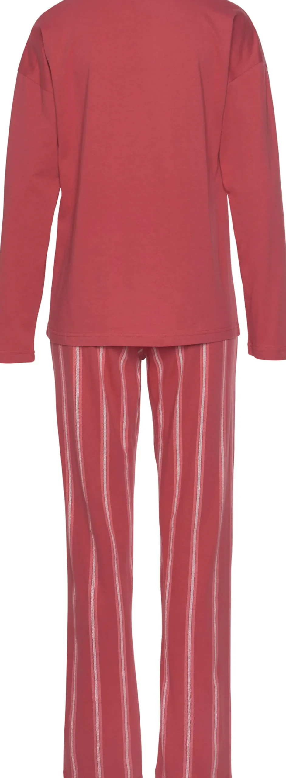 Nachtwäsche|Vivance Dreams Pyjama rot-gestreift