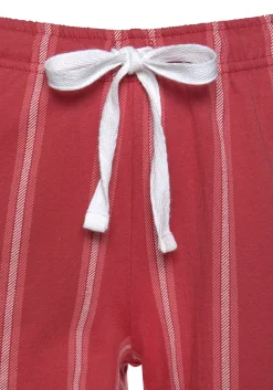 Nachtwäsche|Vivance Dreams Pyjama rot-gestreift