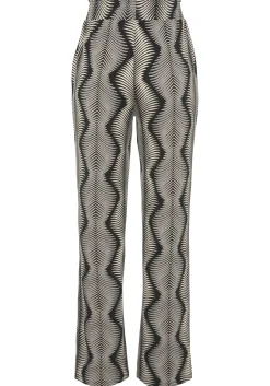 Nachtwäsche|LASCANA Pyjamahose schwarz-weißbedruckt