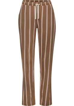 Nachtwäsche|LASCANA Pyjamahose braungestreift