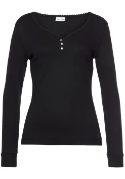 Nachtwäsche|Homewear|LASCANA Pyjamaoberteil schwarz