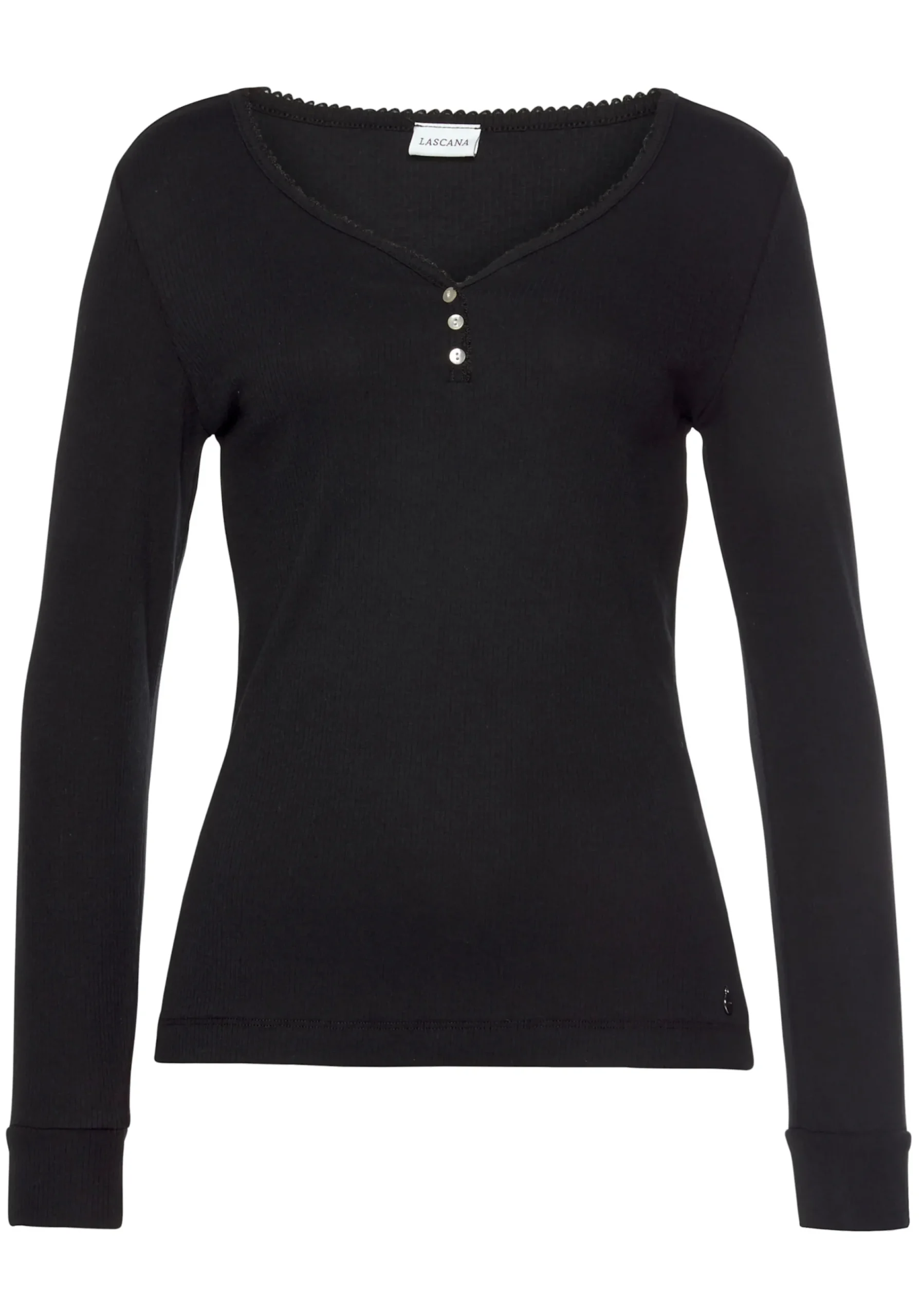Nachtwäsche|Homewear|LASCANA Pyjamaoberteil schwarz