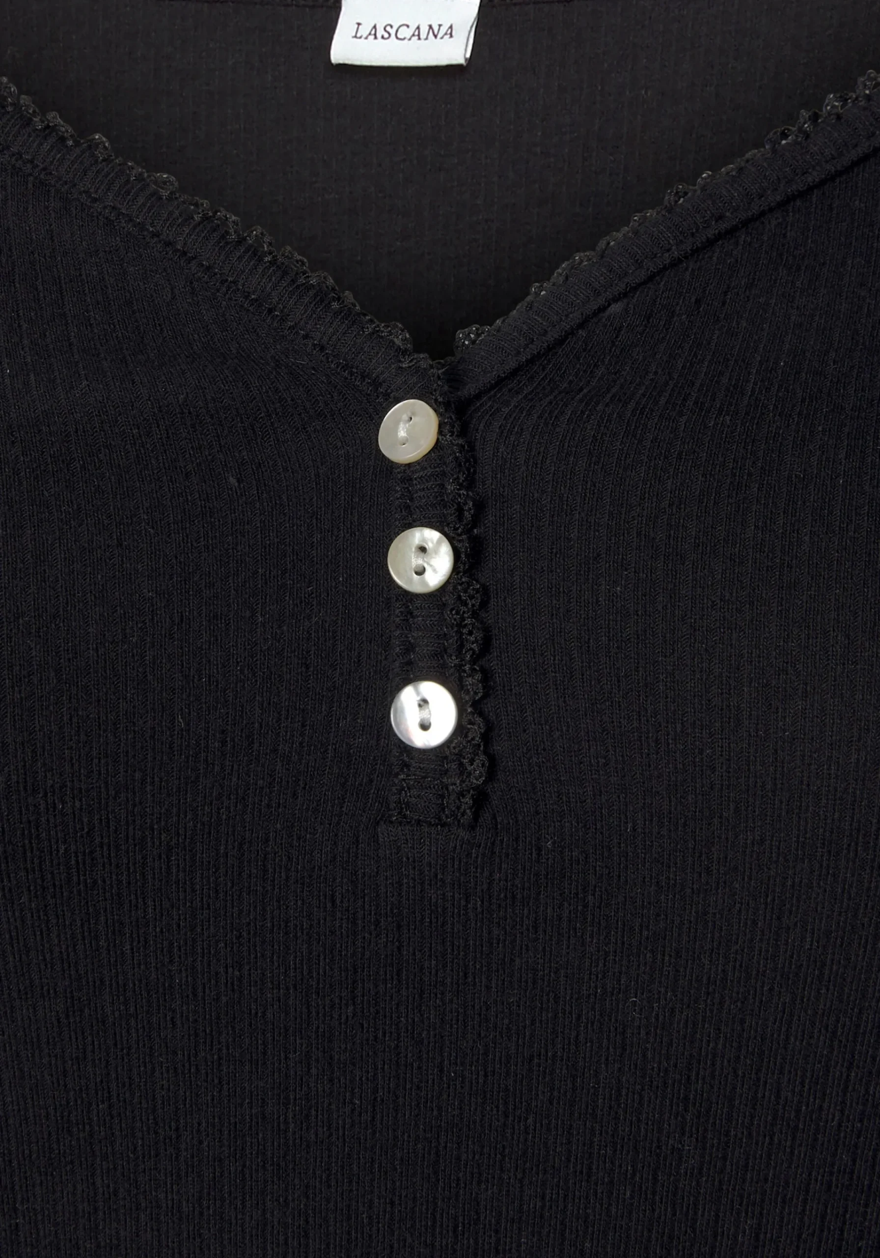 Nachtwäsche|Homewear|LASCANA Pyjamaoberteil schwarz