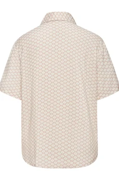Nachtwäsche|LASCANA Pyjamaoberteil beige-weißgemustert
