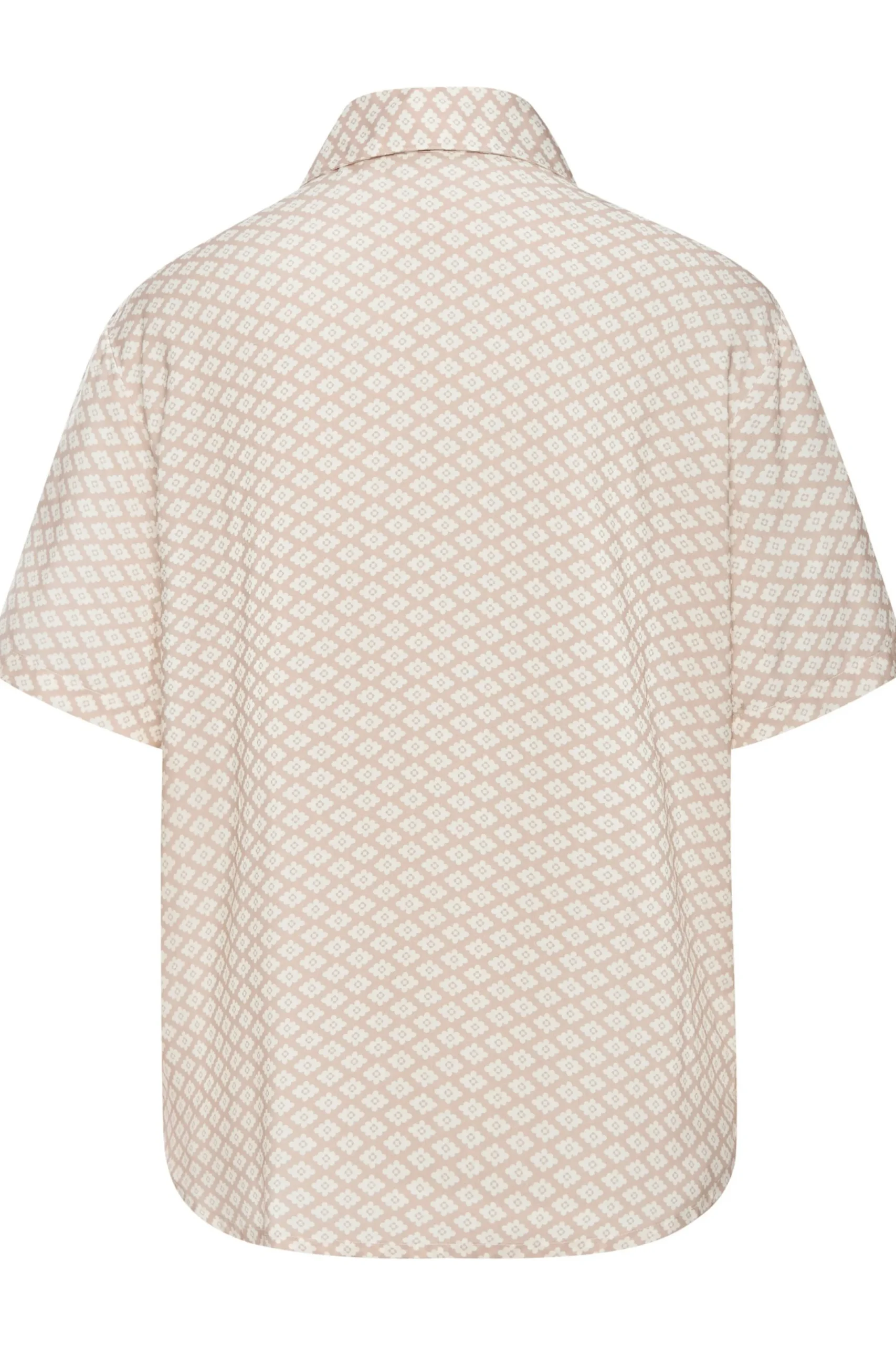Nachtwäsche|LASCANA Pyjamaoberteil beige-weißgemustert