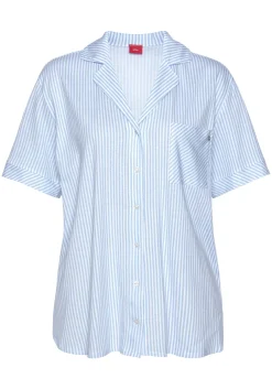 Nachtwäsche|s.Oliver Pyjamaoberteil himmelblau-gestreift