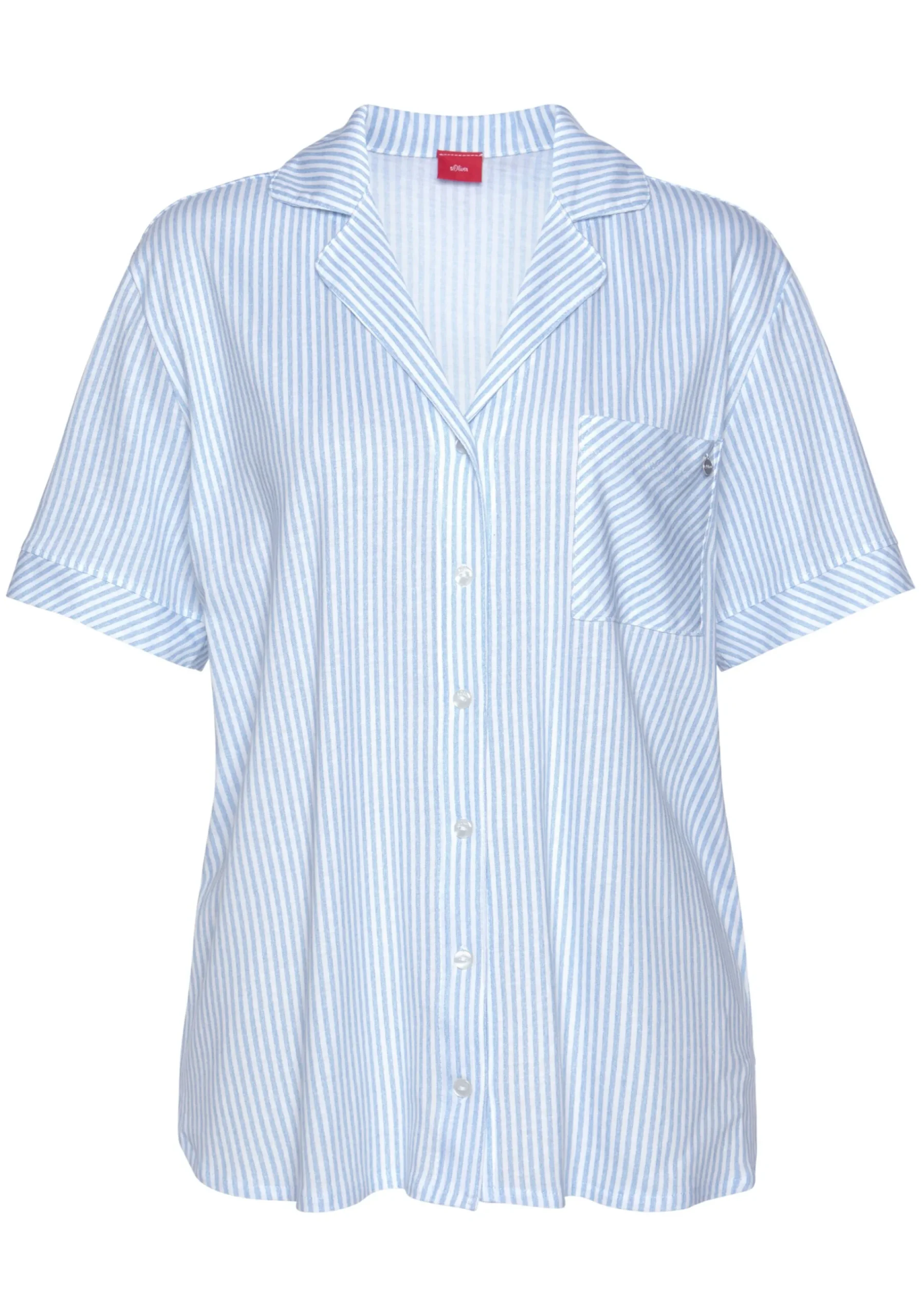 Nachtwäsche|s.Oliver Pyjamaoberteil himmelblau-gestreift