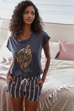 Nachtwäsche|LASCANA Pyjamaoberteil anthrazit