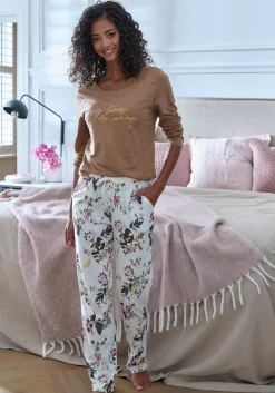 Nachtwäsche|LASCANA Pyjamaoberteil braun