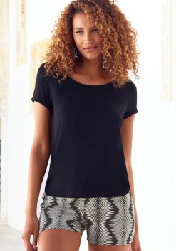 Strandmode|Shirts|LASCANA Pyjamaoberteil schwarz
