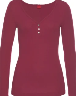 Nachtwäsche|s.Oliver Pyjamaoberteil bordeaux
