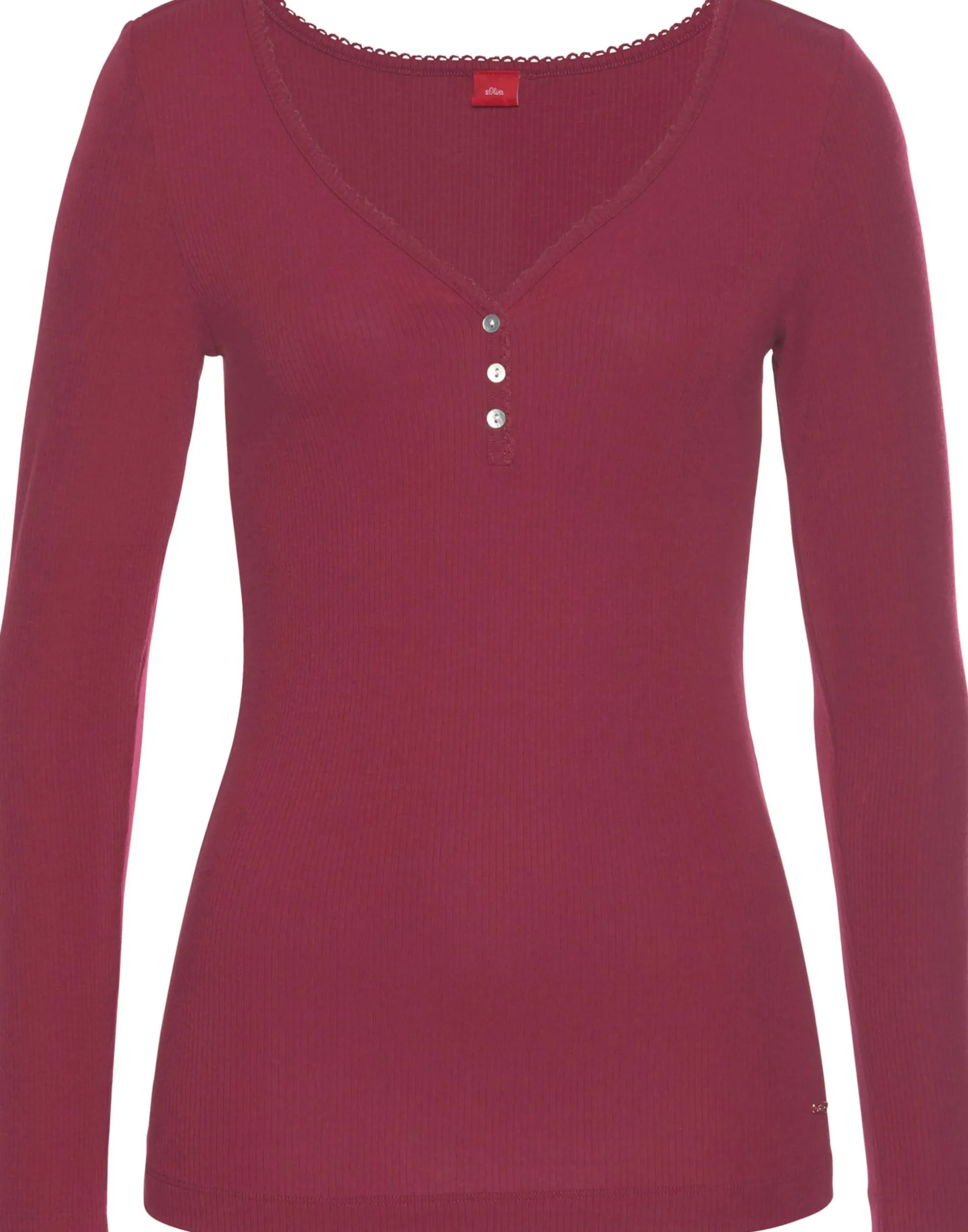 Nachtwäsche|s.Oliver Pyjamaoberteil bordeaux