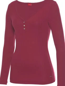 Nachtwäsche|s.Oliver Pyjamaoberteil bordeaux