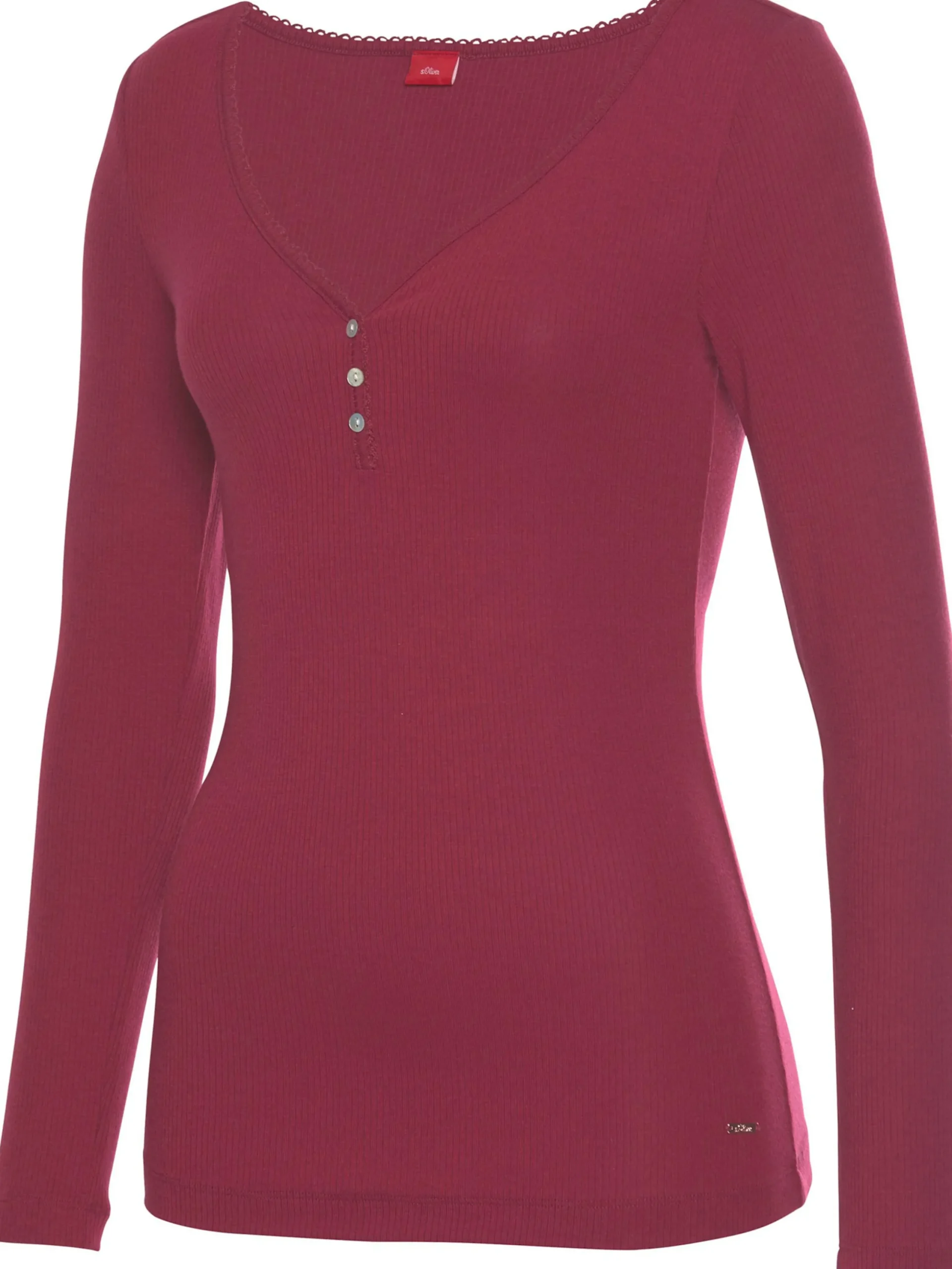 Nachtwäsche|s.Oliver Pyjamaoberteil bordeaux